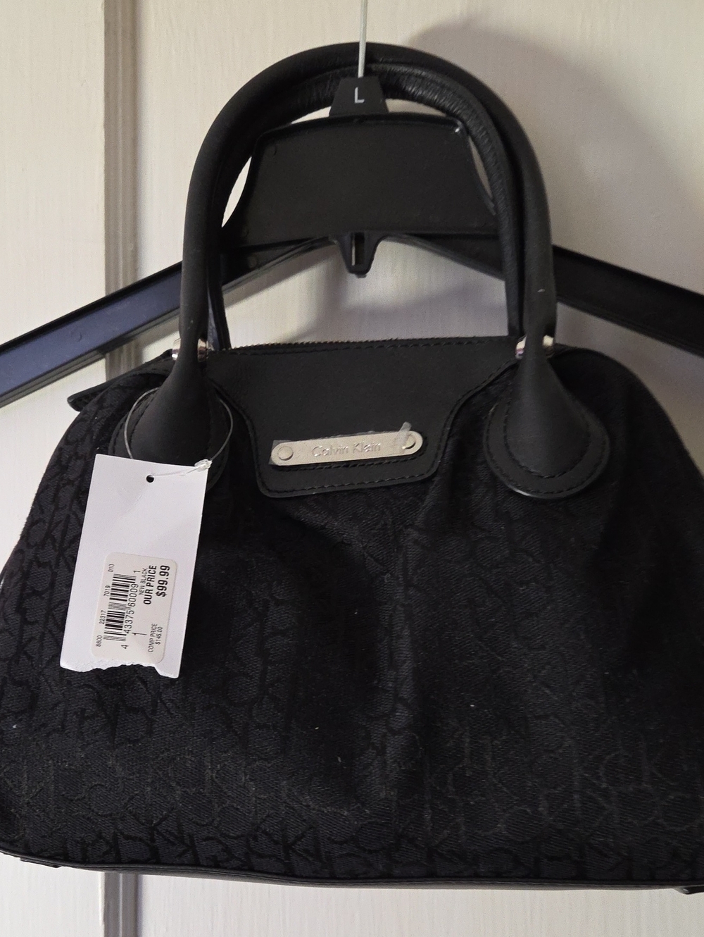Calvin Klein Black Jacquard Top-Handle Satchel
